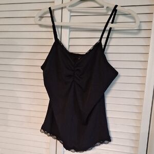 ROMWE Black Camisole with Lace Details